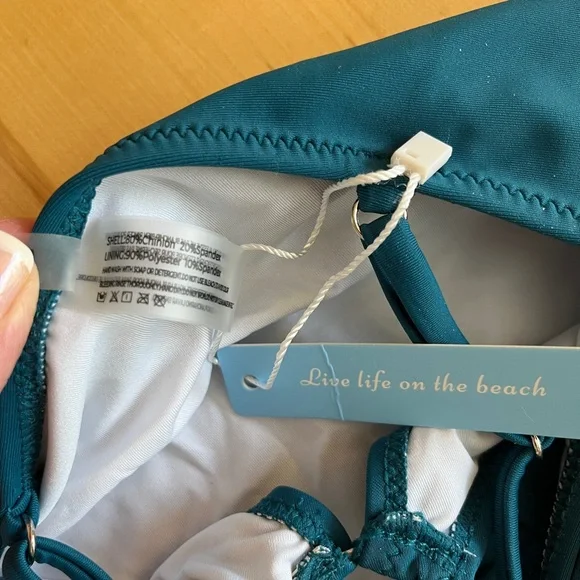 NWT* ๐๏ธCupshe Teal Green O-Ring Cutout One Piece Swimsuit NEW Size Medium ๐ - Picture 6 of 13